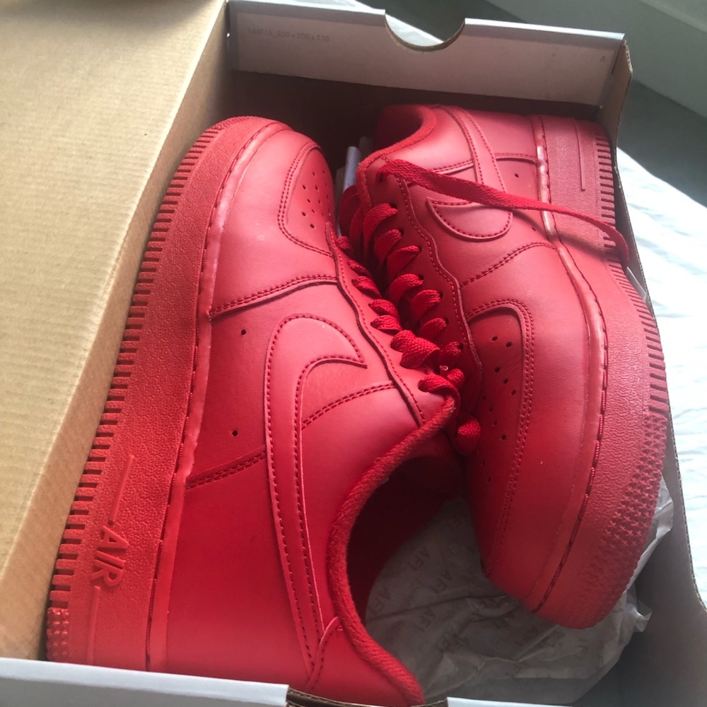 All Red Air Force 1. Size 8 in MEN